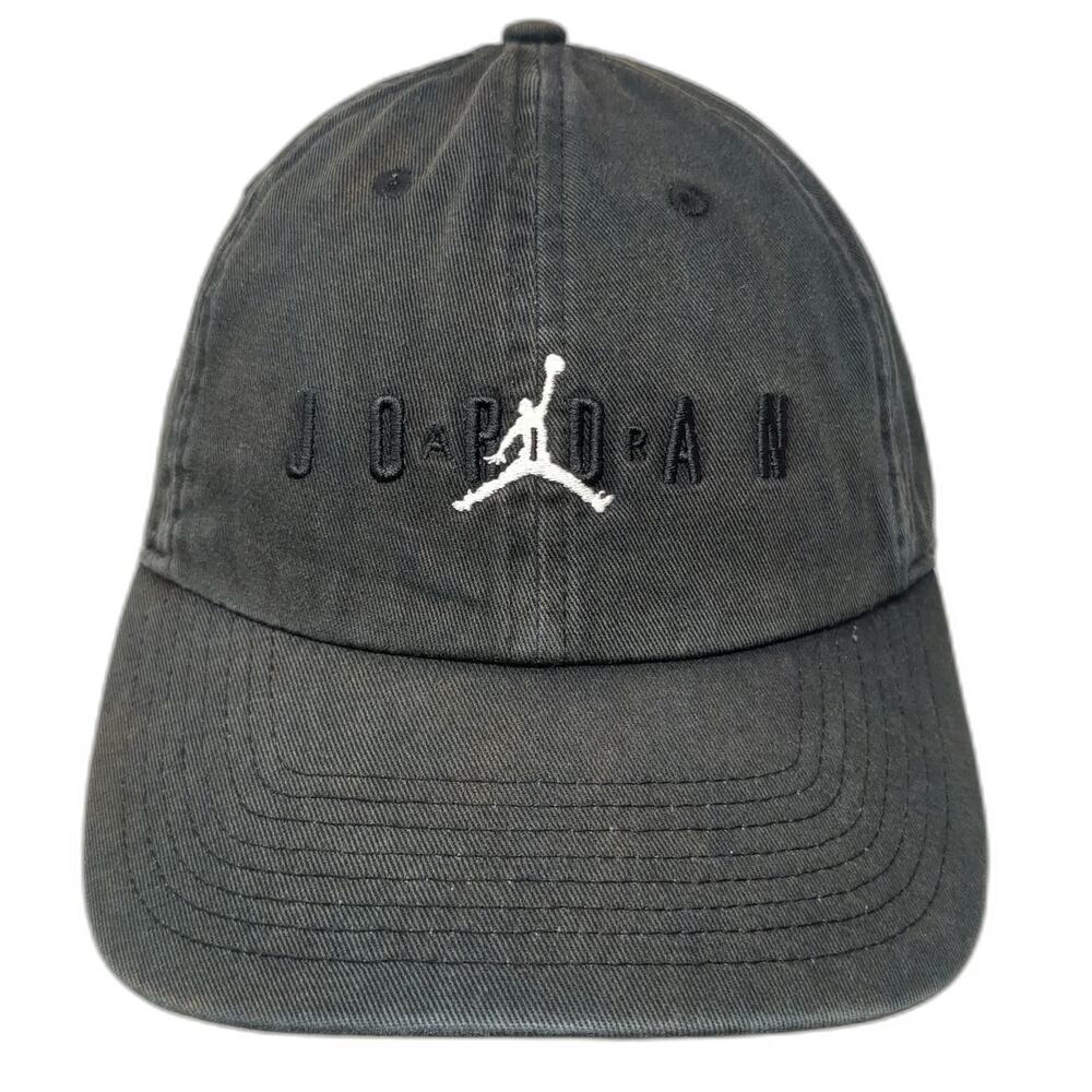 Jordan Brand Baseball Cap Black One Size Jumpman Logo Slideback Cotton Twill Hat